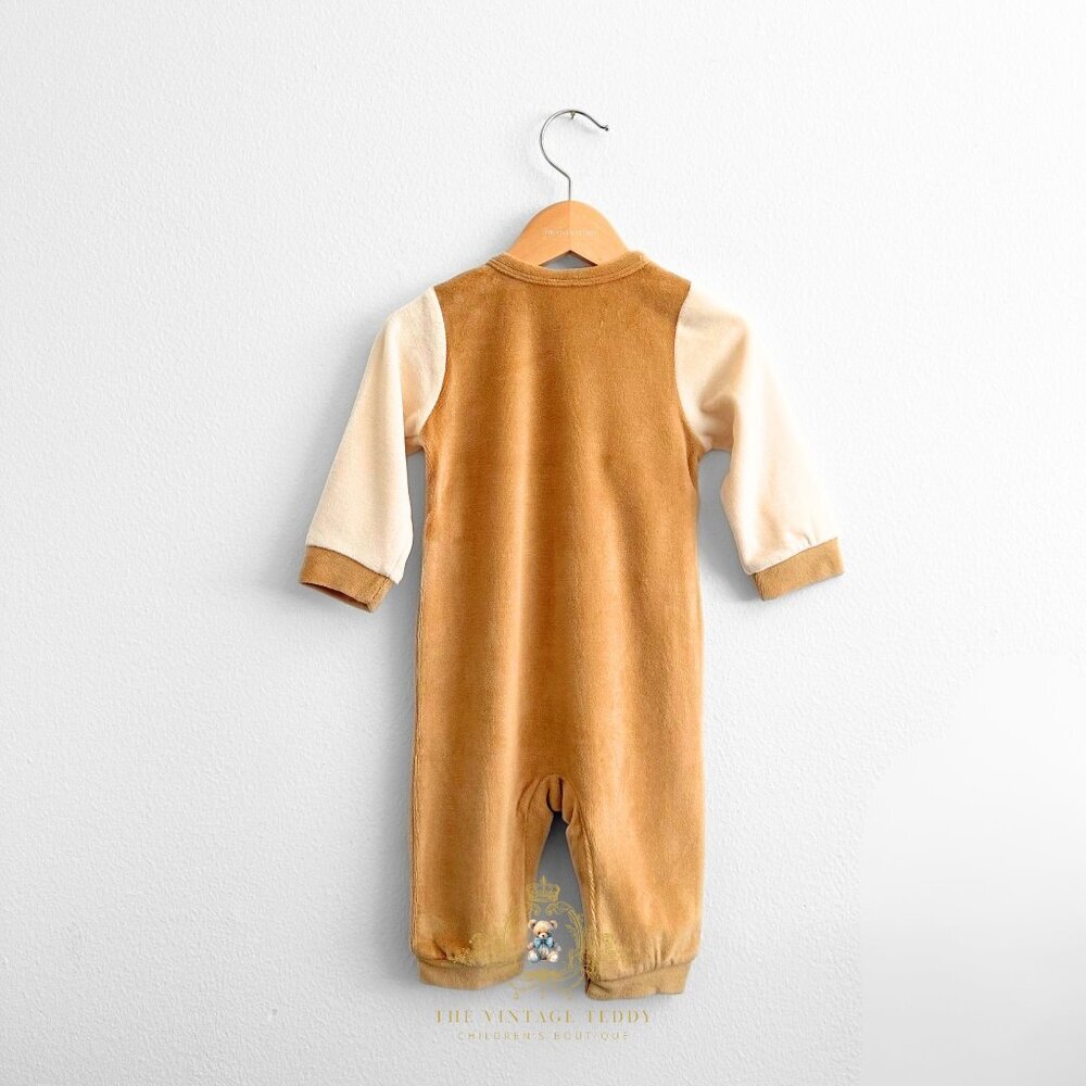 NWT Cute Reindeer Plush One-Piece Bodysuit Long Sleeve Romper Pom Pom Nose 3-6M - Picture 2 of 3